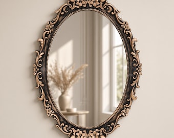 Ornate Decorative Mirror Vanity Tray Wall Decor Dressing Table Accent retro Inspired Home Gift