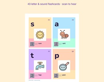 Phonics Sound Cards | ABC Letter Flashcards for Preschool (Digital Download)