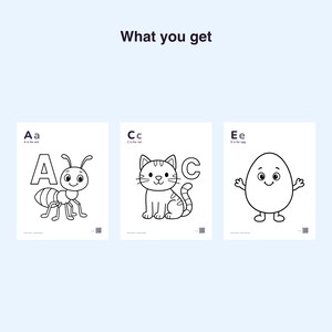 ABC Coloring Book | 26 A-Z Letter Pages, Preschool Learning (PDF Download) image 2