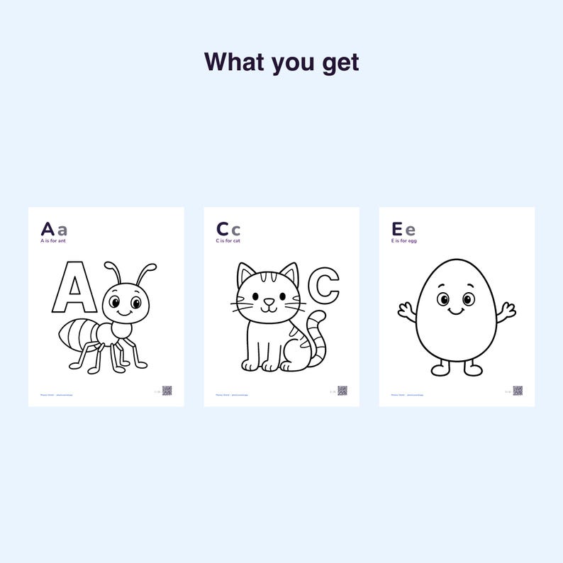 ABC Coloring Book | 26 A-Z Letter Pages, Preschool Learning (PDF Download) image 2