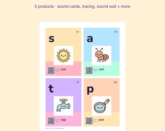 Phonics Starter Kit | Sound Cards, Tracing, CVC Worksheets (Digital Download)