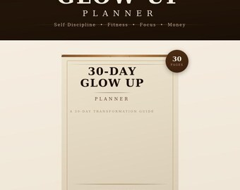 Paquete imprimible de planificador de transformación de 30 días / Rastreador de hábitos de autodisciplina / Planificador digital PDF de finanzas y enfoque en el fitness