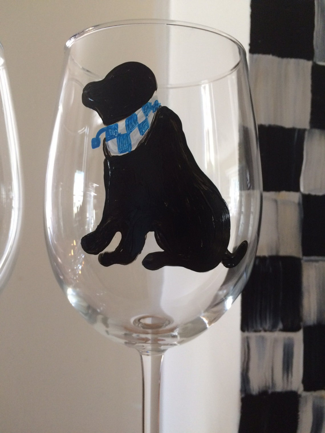 Hand Painted Dog Wine Glasses/ Personalize Your Own Wine Glass Etsy