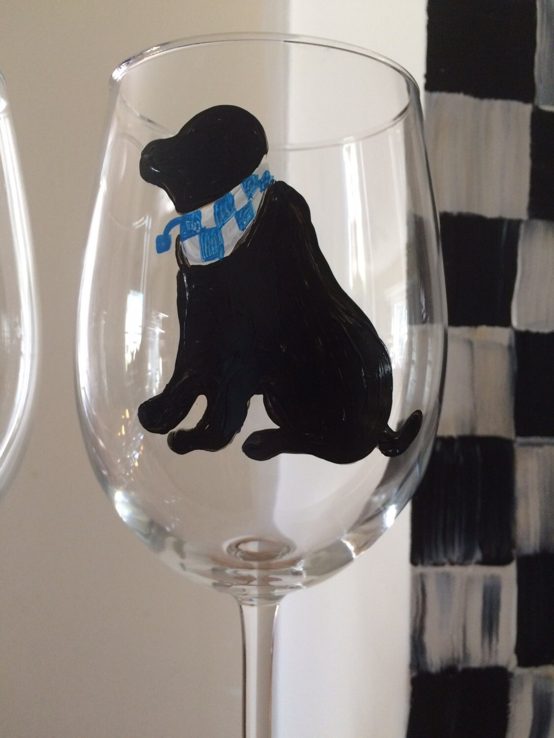 Hand Painted Dog Wine Glasses/ Personalize Your Own Wine Glass Etsy