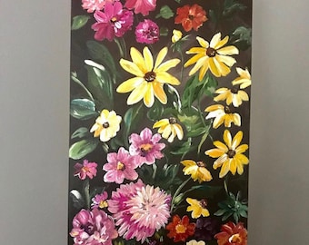 Garden Floral Acrylic Painting