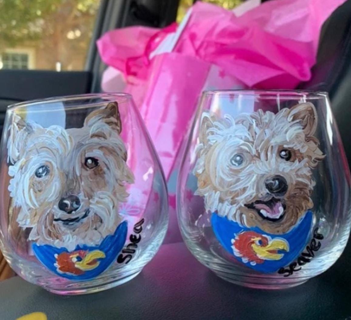 Custom Hand Painted Pet Glass