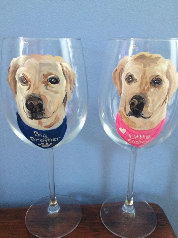 Personalized dog wine glasses cheap