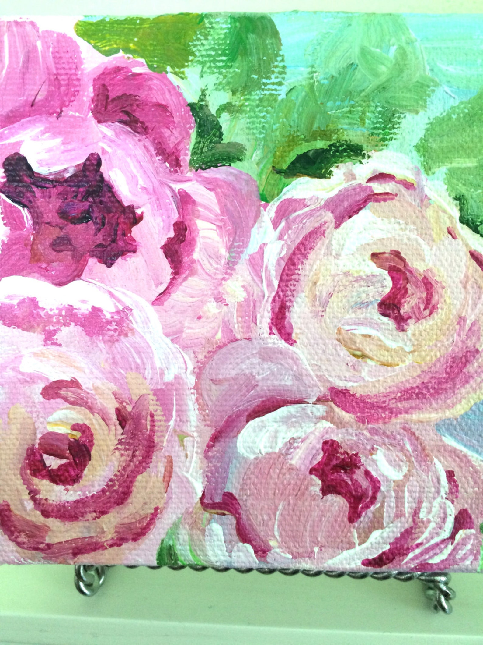 Mini Canvas Painting/roses/ Original Artwork - Etsy