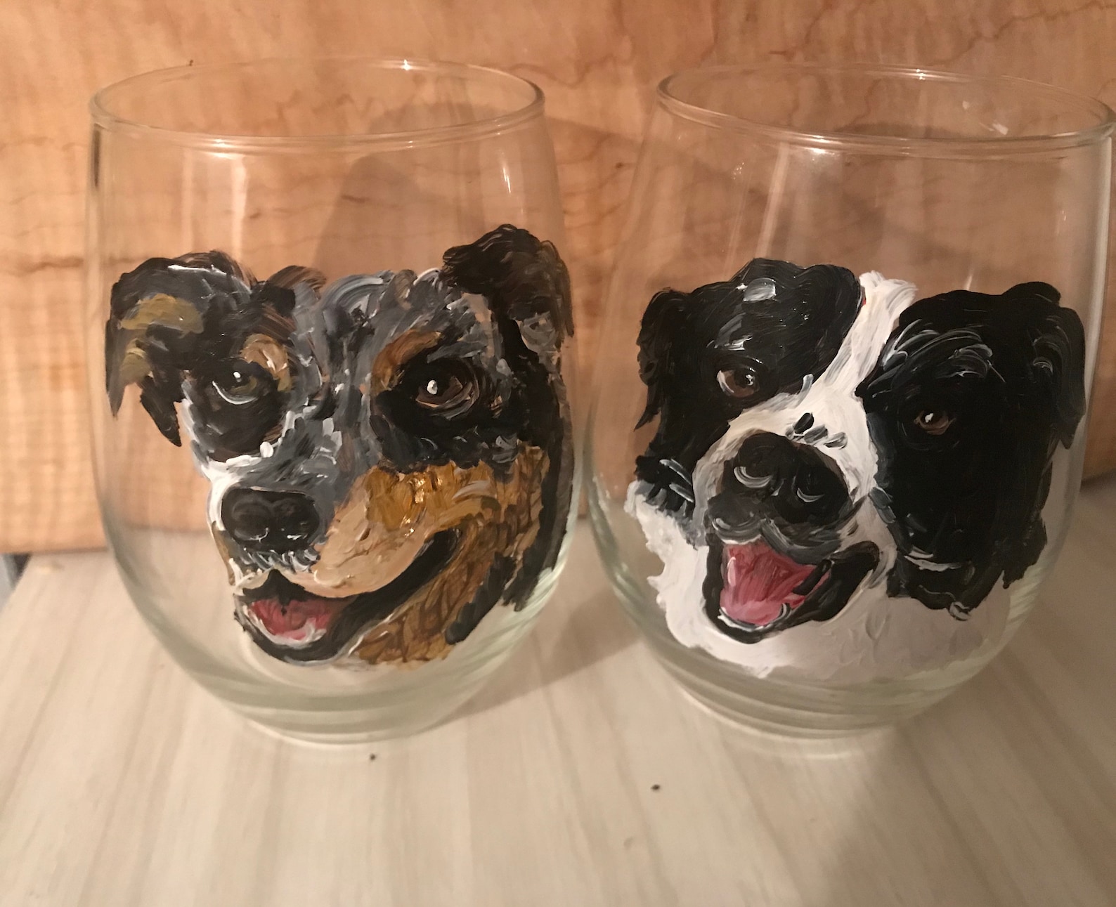 Hand Painted Wine Glasses/ Animal Etsy