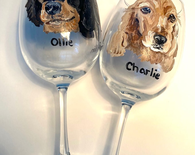 Custom Pet Wine Glass/ Personalized/ Hand Painted