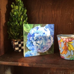 Mini canvas painting/ hydrangea image 3