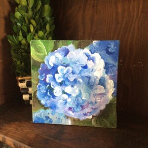 Mini canvas painting/ hydrangea image 4