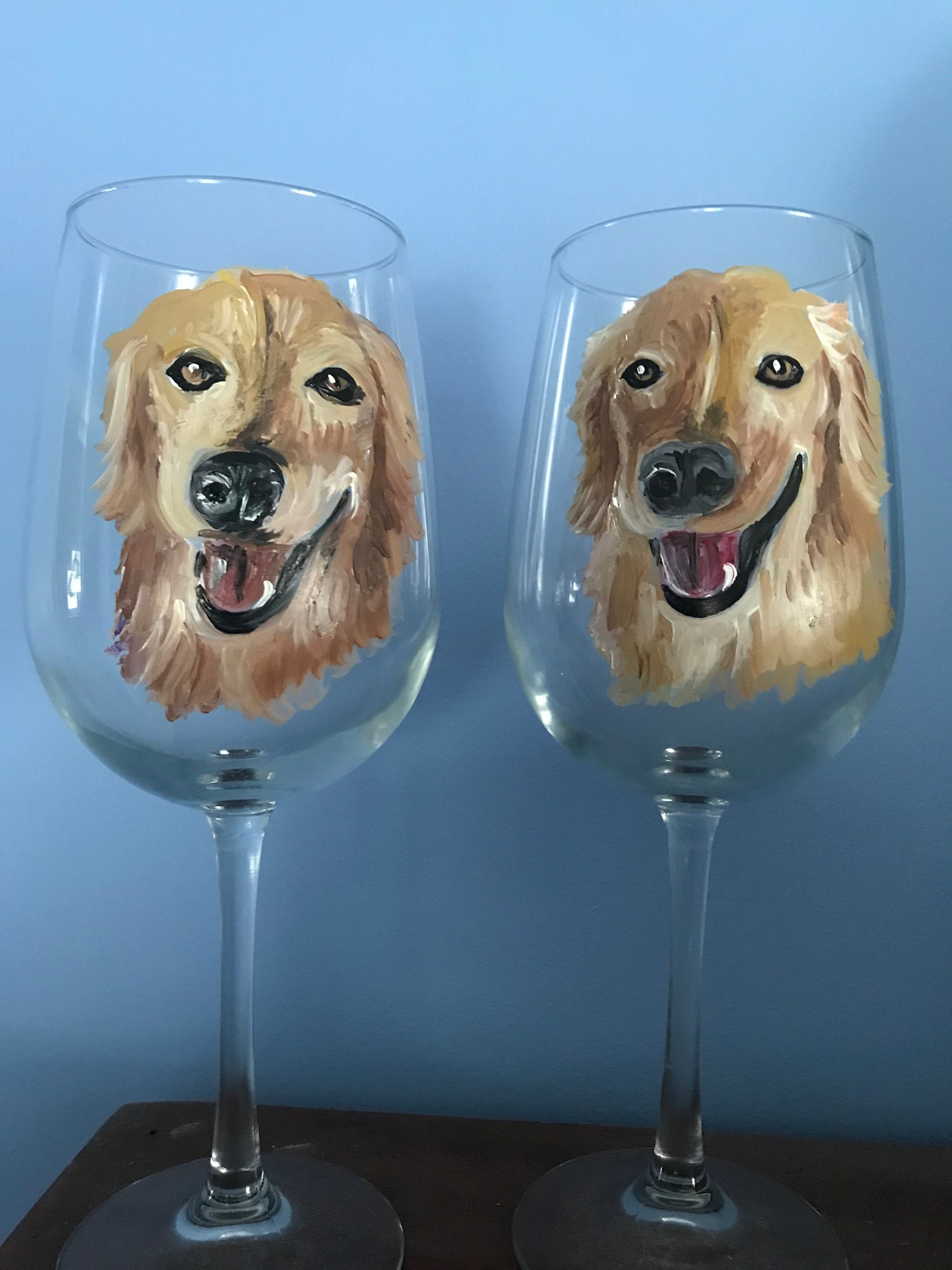 Custom Dog Wine Glasses/ Water Goblet Etsy