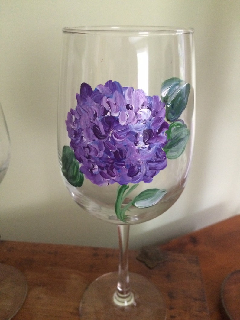 Hand Painted Wine Glasses/ Floral Etsy