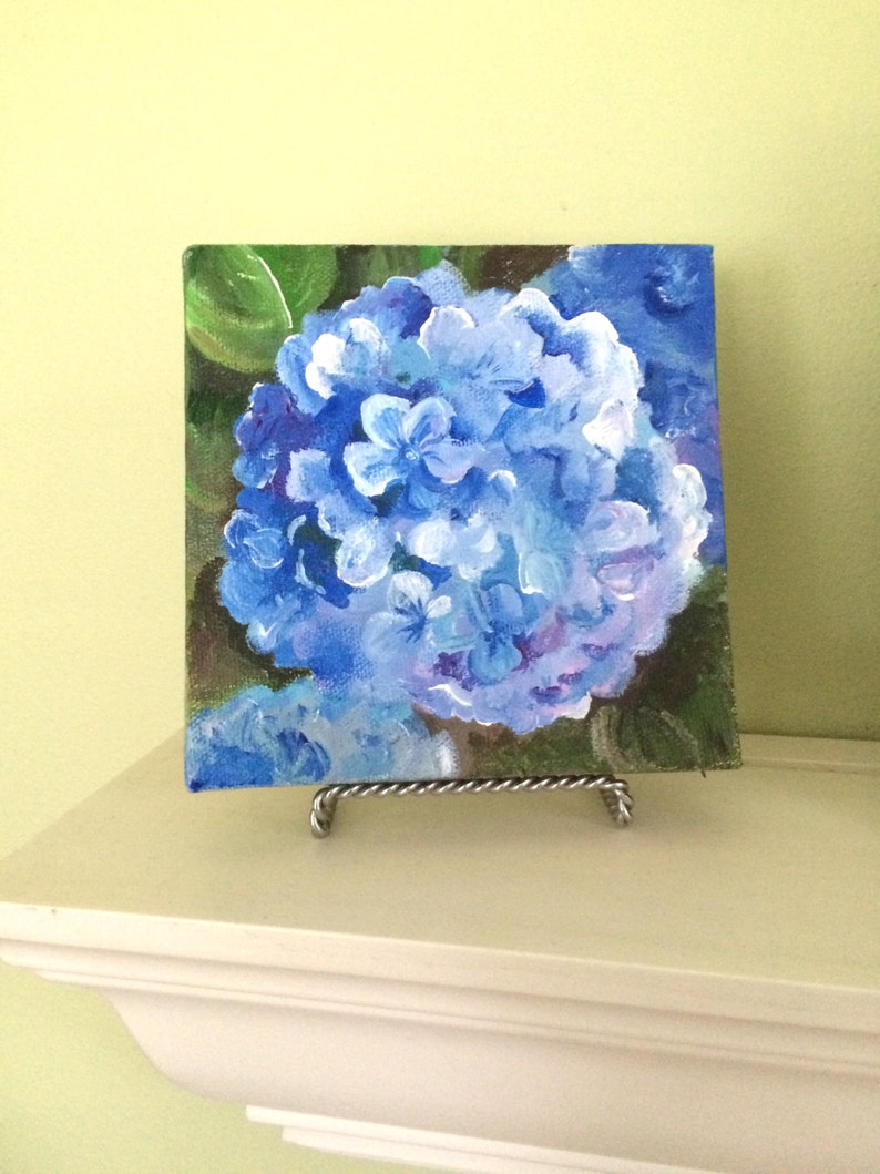 Mini canvas painting/ hydrangea image 1