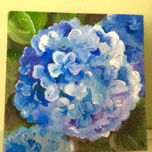 Mini canvas painting/ hydrangea image 2