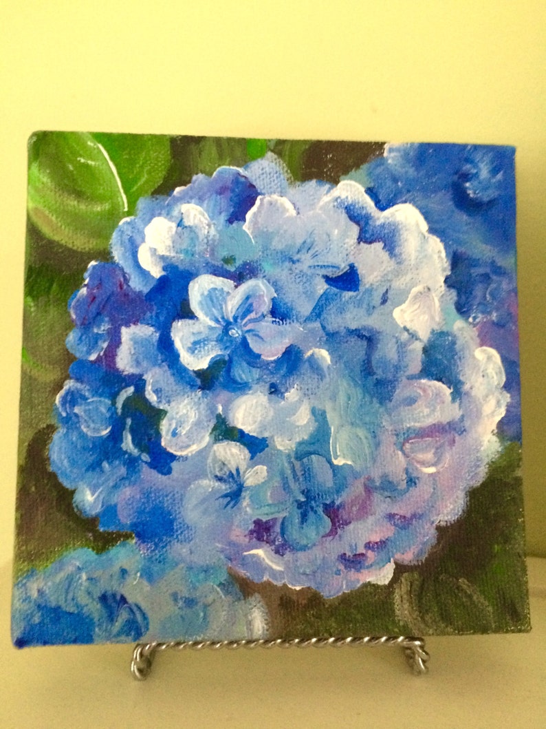 Mini canvas painting/ hydrangea image 2