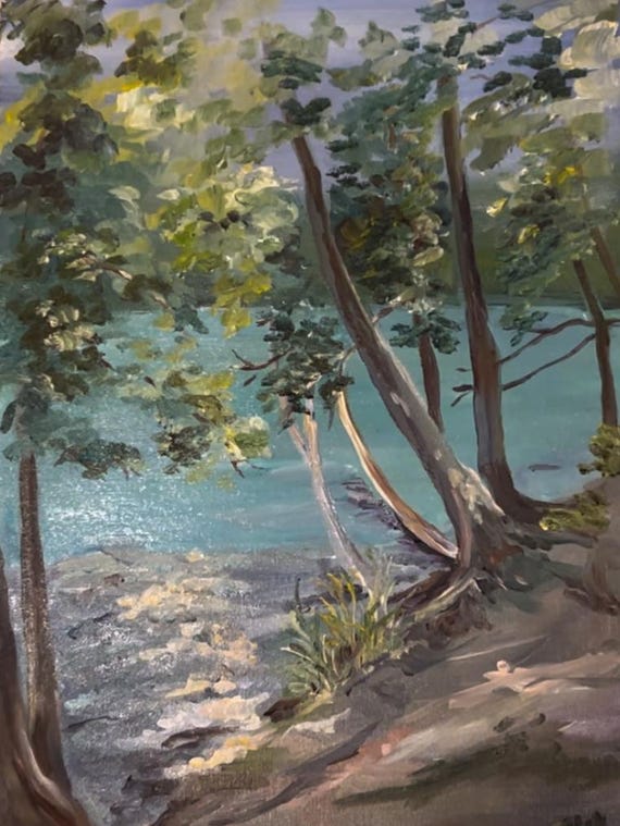 Original Oil Painting of Green Lakes State Park - Etsy