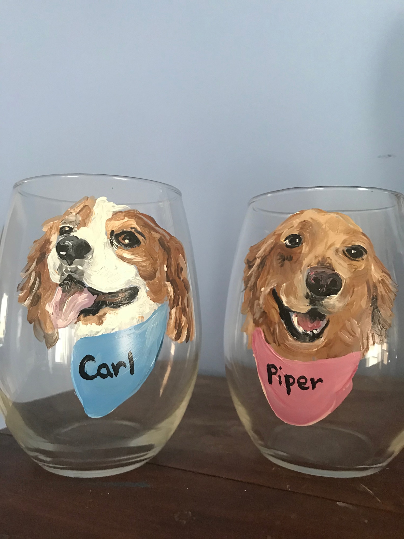 Hand Painted Wine Glasses/ Animal Etsy
