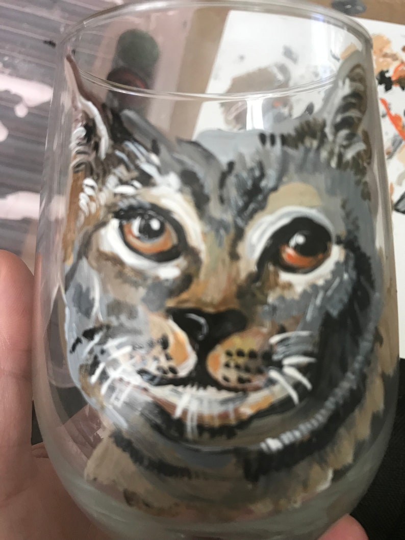 Hand Painted Wine Glasses/ Animal Etsy