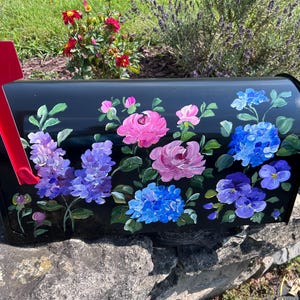 Hand Painted Mailbox With Flowers - Etsy