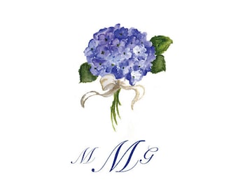 Hydrangea Note Cards, Personalized Stationery