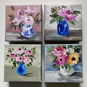 Mini canvas floral painting
