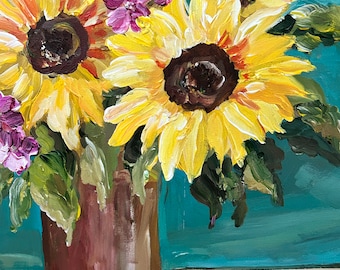 Sunflower Painting/ Original Acrylic Art