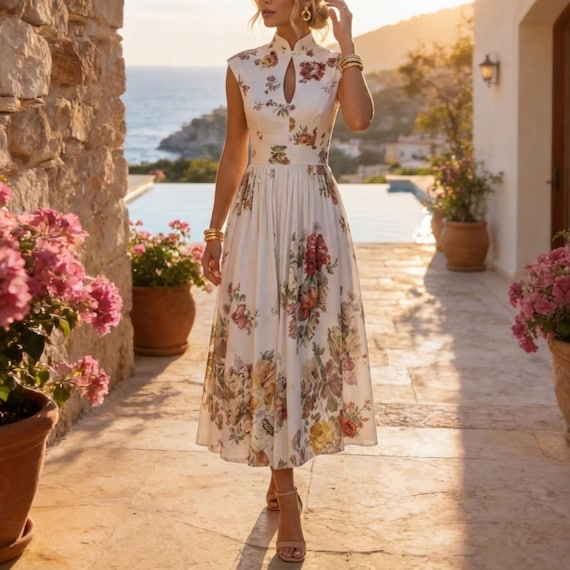 midi boho dresses for wedding guest Baltic Born Womens Spell Dress | White + Sage lined to mid Wedding Guest Dresses — Midi,
