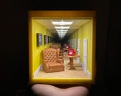 The Backrooms Level 0 Infinite Mirror Night Light | Handmade Diorama | Horror Micro Scene Display