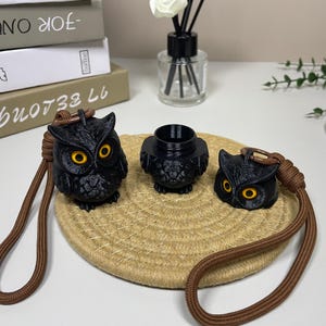 Pill Holder Keychain With Secret Compartment, Owl Keychain, Glow In The Dark Eyes, Mini Travel Medicine Case, Cute Gift