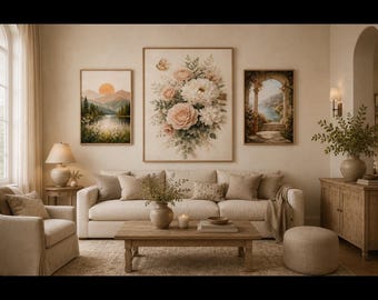 Beige Wandkunst, Druckbare Kunst, Neutrale Wand Kunst, Drucke, 3er Set, Digital Download