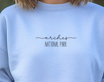 Arches National Park Sweatshirt, Hiking Camping Shirt, Utah Gift, Nature lover, Crew Neck Sweater, Wildlife Tee, Trendy Top