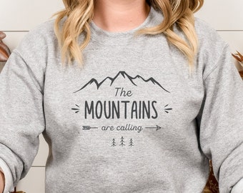 Mountain Sweatshirt, Hiking Shirt, Camping Top, Nature lover, Crew Neck Sweater, Wildlife Tee, Outdoor Adventure