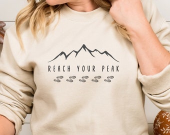 Mountain Sweatshirt, Hiking Shirt, Camping Top, Nature lover, Crew Neck Sweater, Wildlife Tee, Retro Top