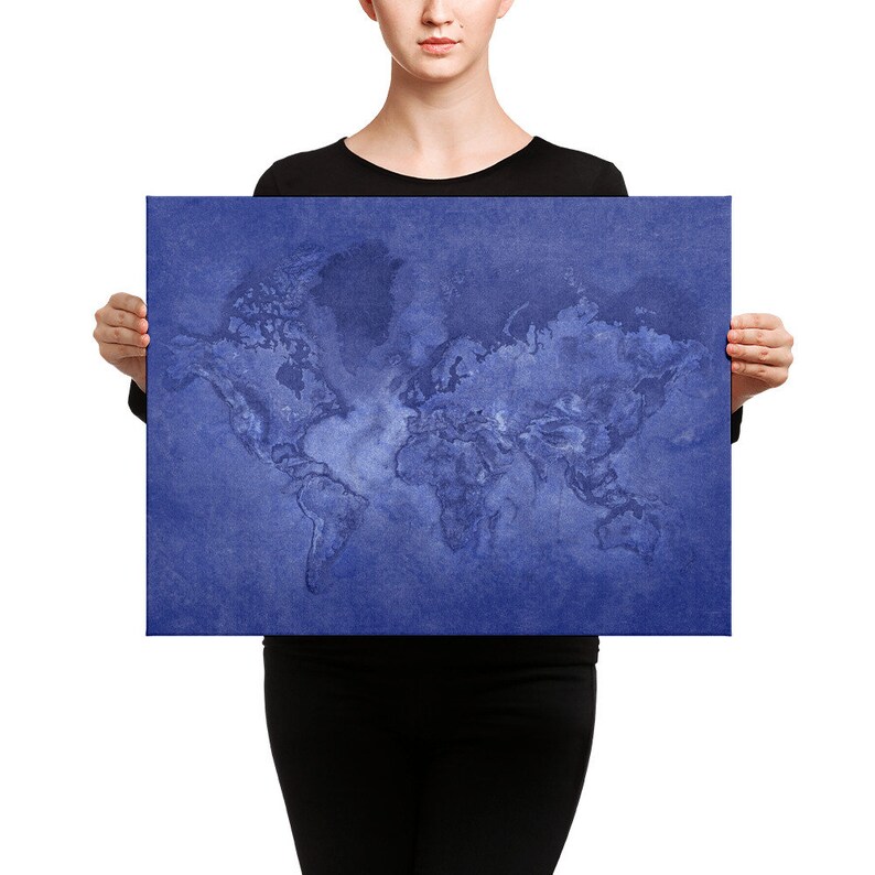 Cobalt Blue Wall Art Canvas Cobalt Blue Decor Cobalt Blue Etsy