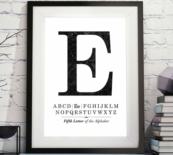 large letter e printable letter e initial e printable etsy