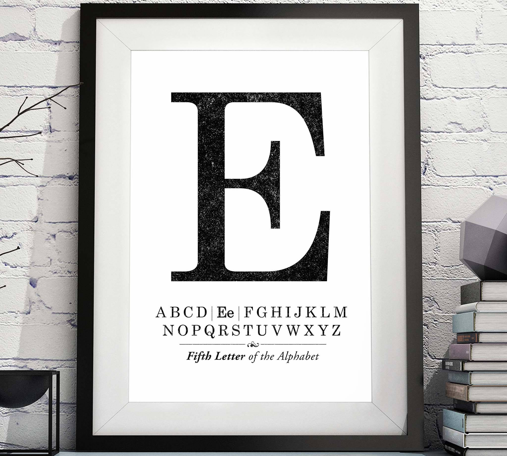 large letter e printable letter e initial e printable etsy ireland