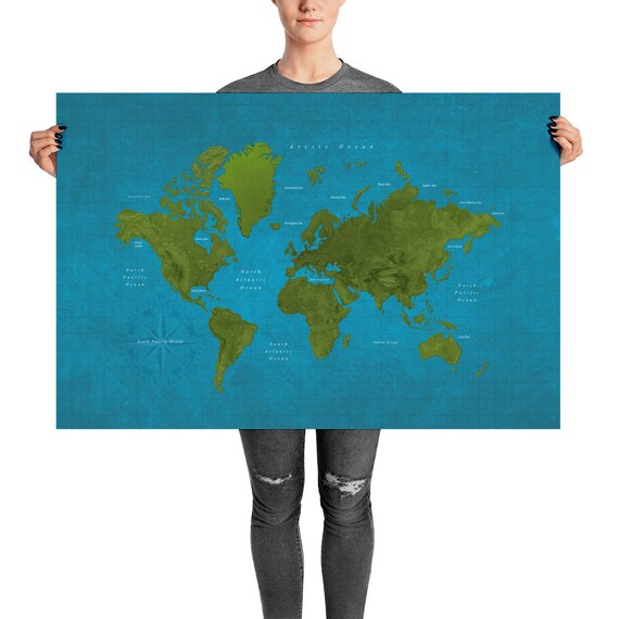 WORLD MAP CARTE DU MONDE Wall Art Poster Grand format A0 Large Print 03