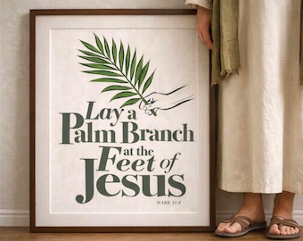 Palm Sunday Print | Mark 11:8 Bible Verse, Christian Home Decor (Digital Download)