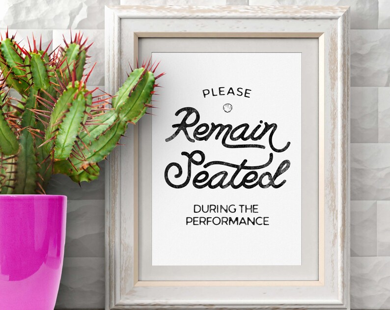 Please Remain Seated Guest Bathroom Sign Remain Seated Etsy