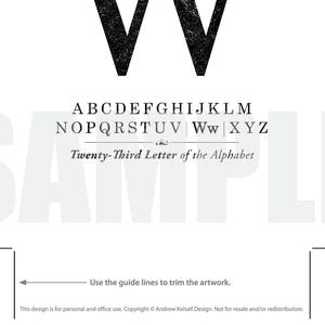 Poster Letter W, Serif Printable Letter W Digital Download W Letter W ...