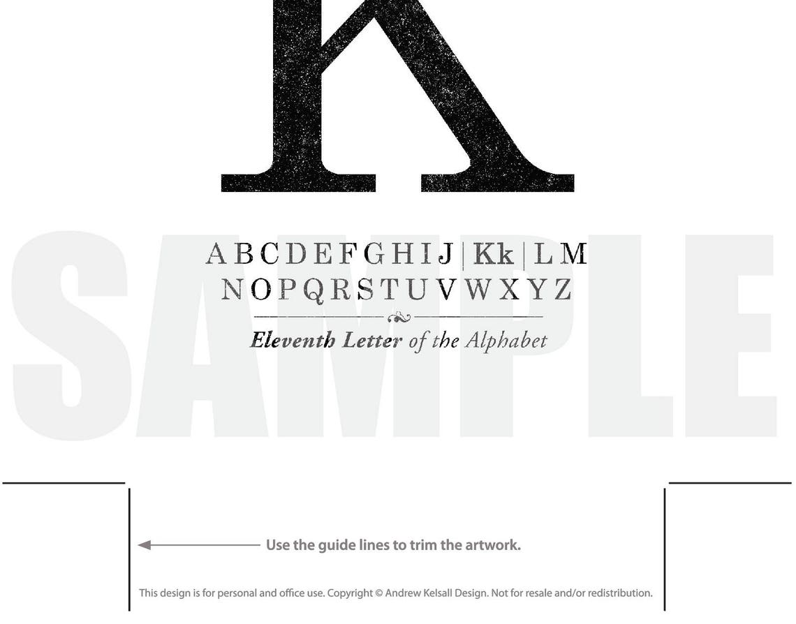 Letter K Art K Letter K Print Letter K Printable Monogram | Etsy
