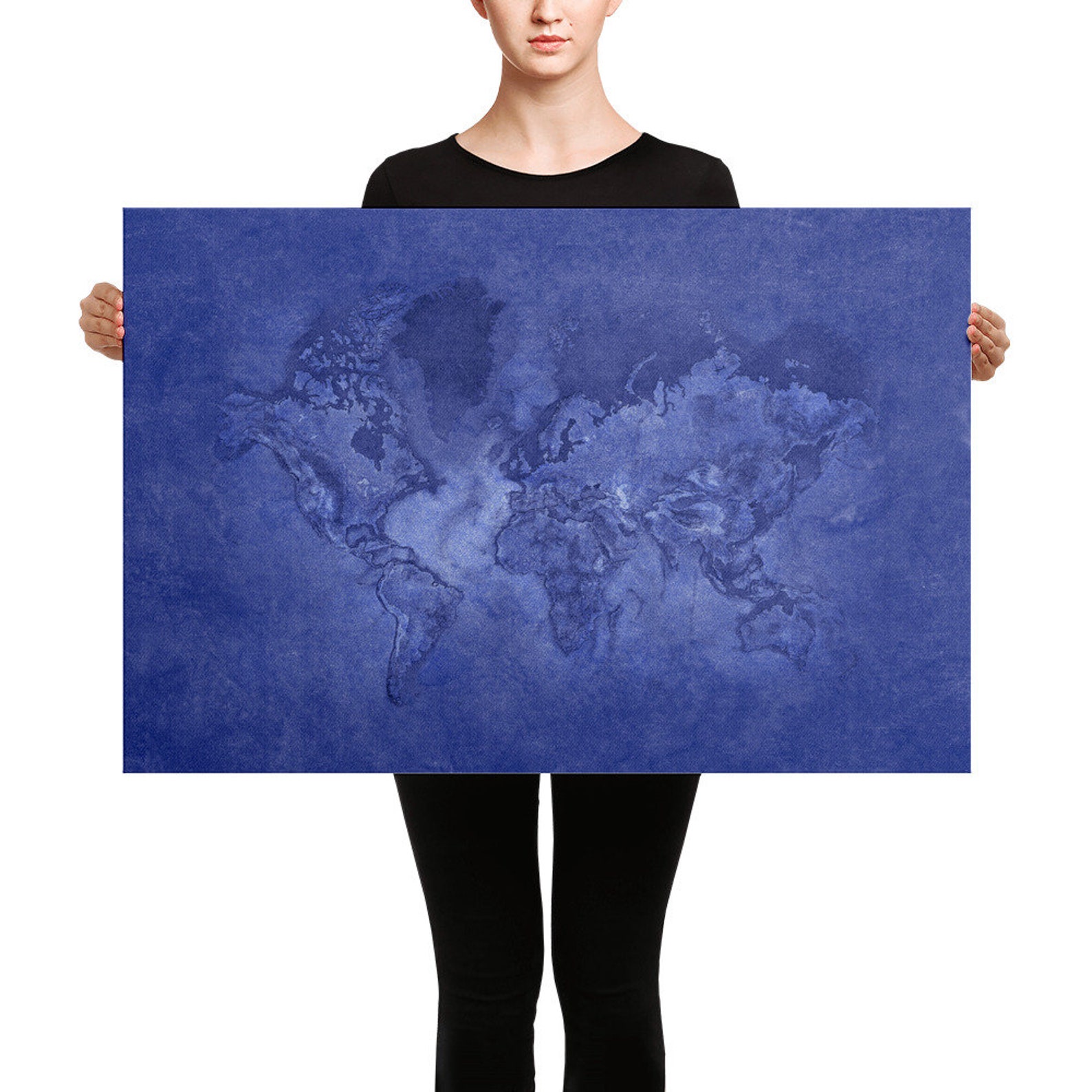 Cobalt Blue Wall Art Canvas Cobalt Blue Decor Cobalt Blue Etsy