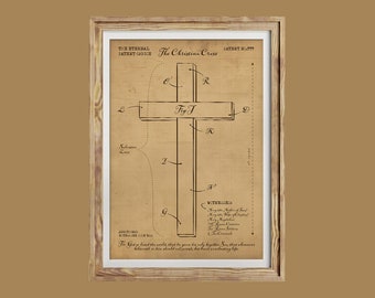 Christian Cross Patent Art Print, John 3:16 (Digital Download)