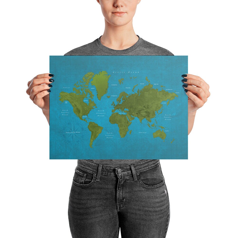 Map of the World Poster Big World Map Huge World Map Giant - Etsy