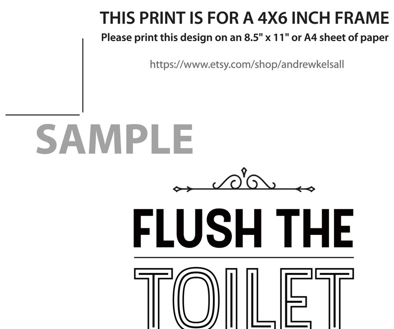 Flush Toilet Before You Leave, Flush Toilet Sign Bathroom Wall Decor