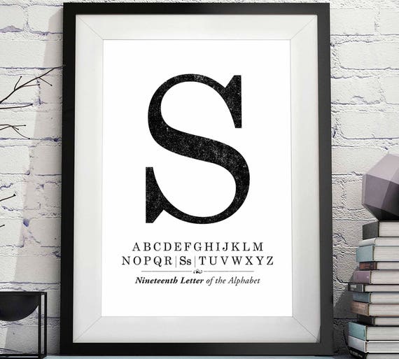 S Letter Print Alphabet Artwork S Alphabet Poster Letter S Etsy