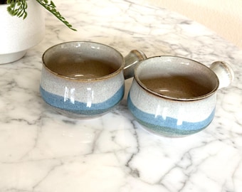 Vintage Studio Pottery Soup Mugs – Set of Two