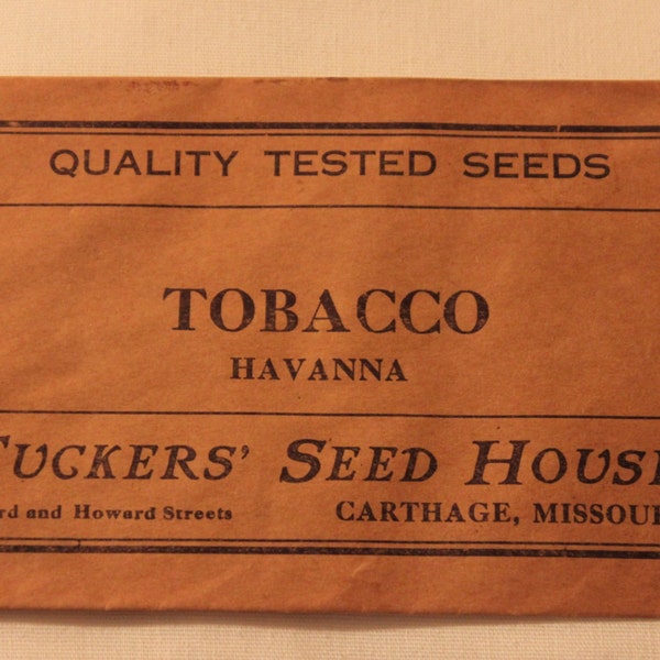 TOBACCO (HAVANNA) *Original Vintage Vegetable Seed Packet*  *No Seeds*